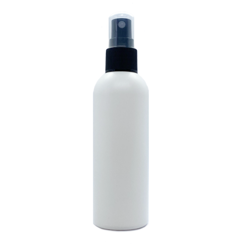 Flacon blanc opaque 100 ml<br>+ pompe spray noire pour huiles essentielles